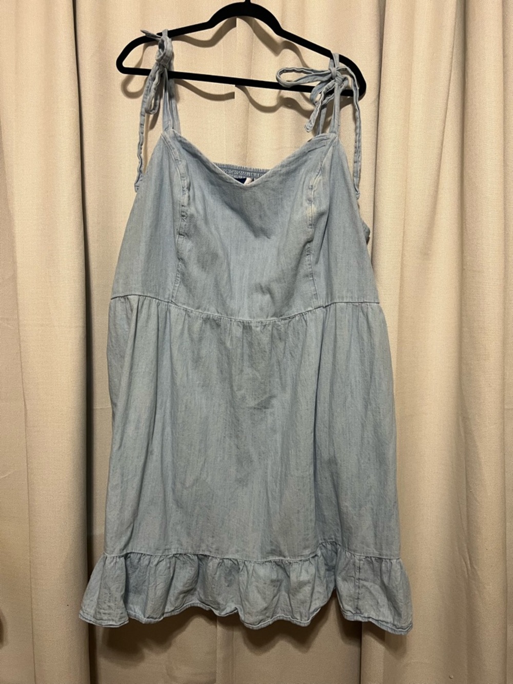 Old Navy Light Blue Denim Tie-Shoulder Sundress